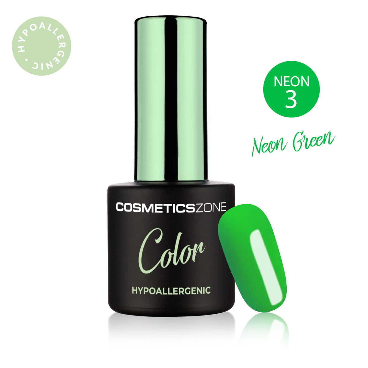 Hypoalergénny hybridný gellak - Zelený - Neon Green