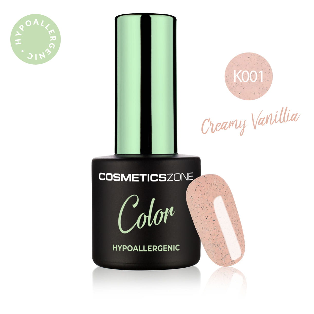 Hypoalergénny hybridný gellak - Krémový s čiernymi časticami - Creamy Vanilla