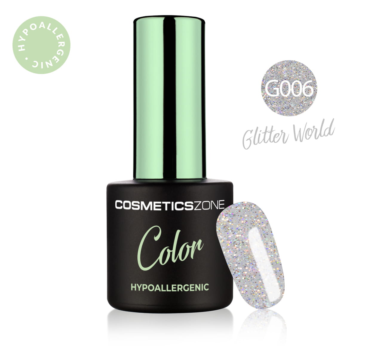 Hypoalergénny hybridný gellak - Glitrový - Glitter World
