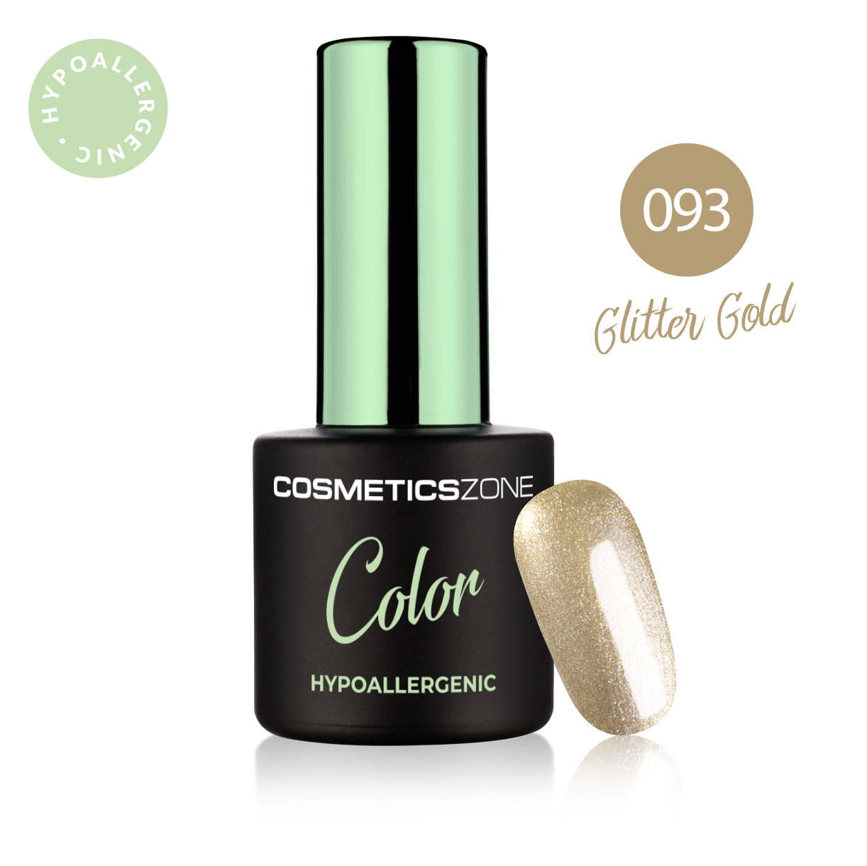 Hypoalergénny hybridný gellak - Zlatý -  Glitter Gold