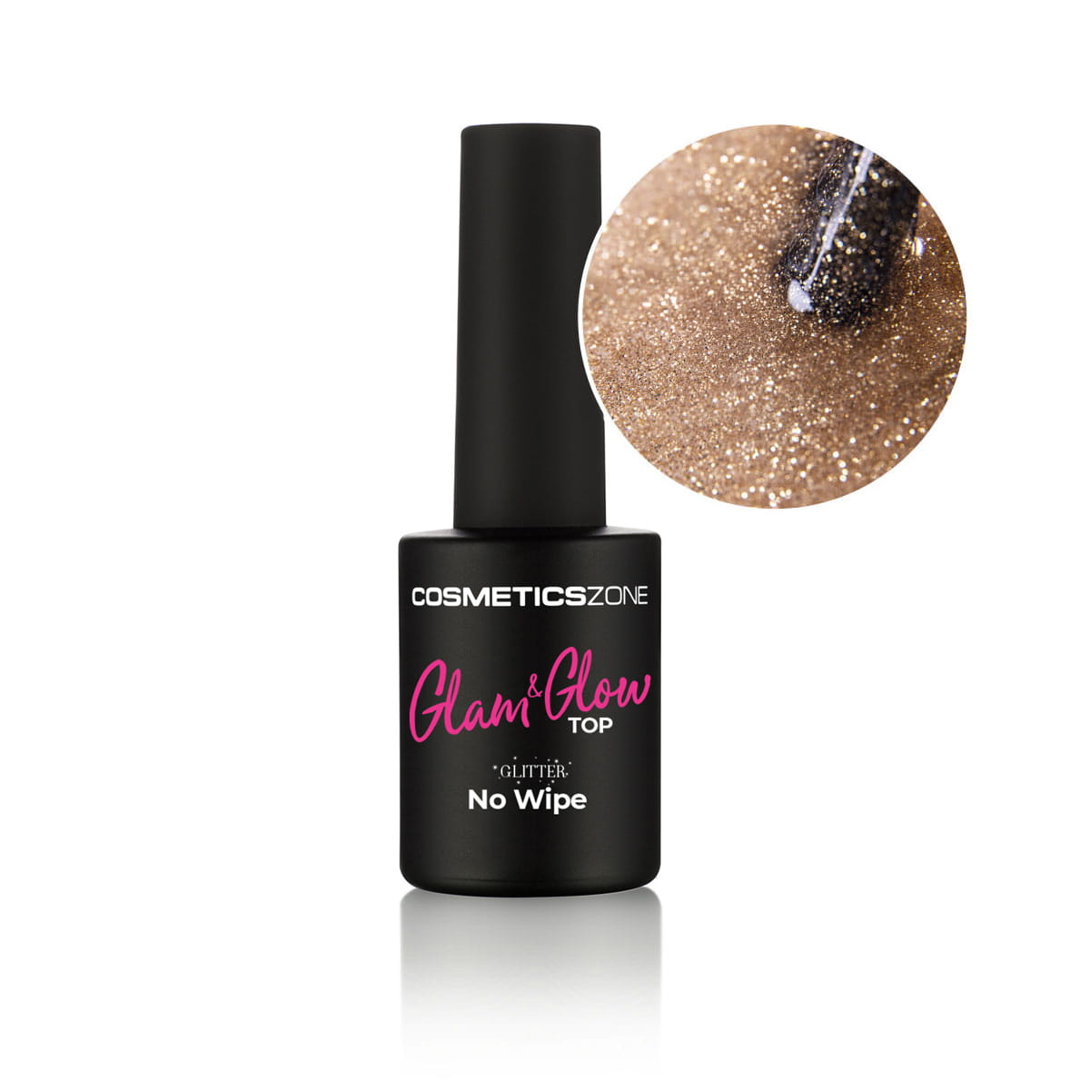 Bezvýpotkový lesk - Glam&Glow glitter top - Gold 15ml