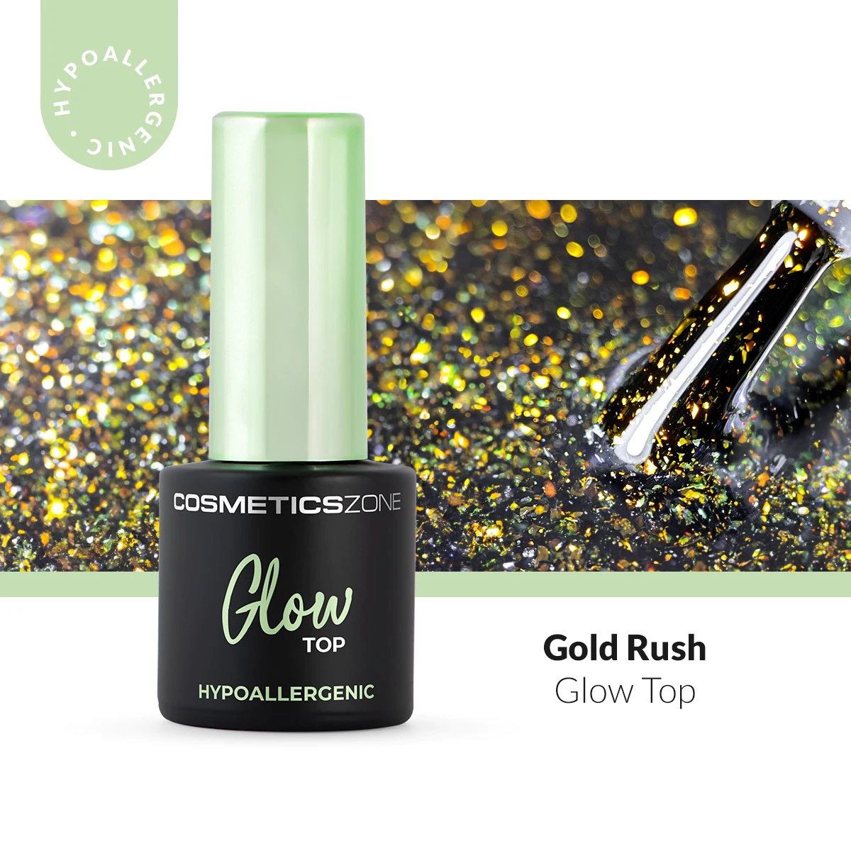 Hypoalergénny lesk Glitter - Top Glam Gold Rush 7ml