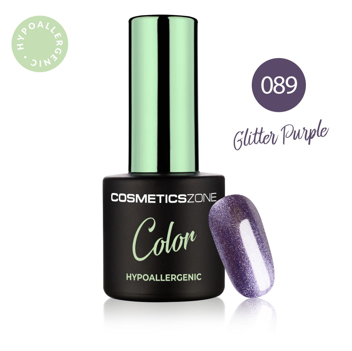 Hypoalergénny hybridný gellak - Fialový - Glitter Purple