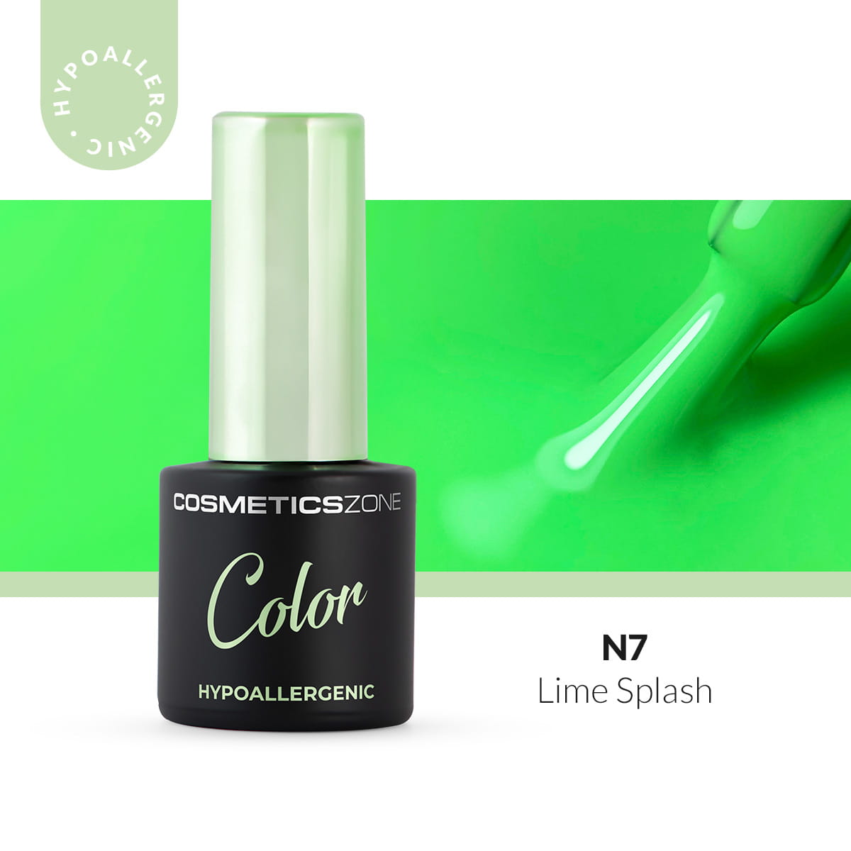 Hypoalergénny hybridný gellak - Zelený - Lime Splash