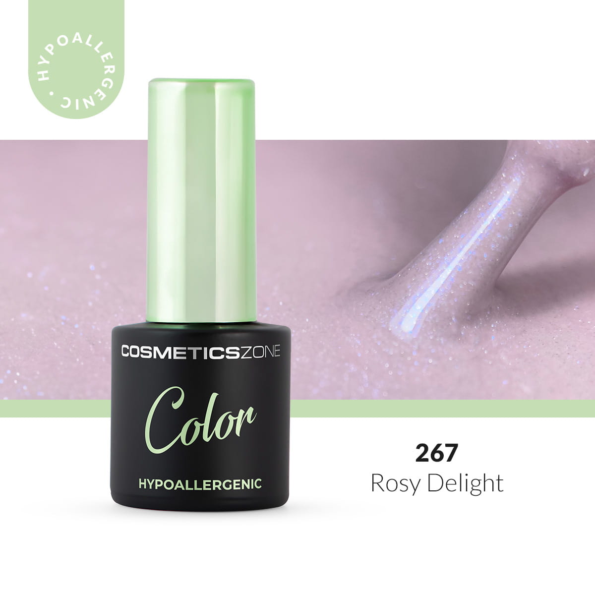 Hypoalergénny hybridný gellak - Metalický - Rosy Delight