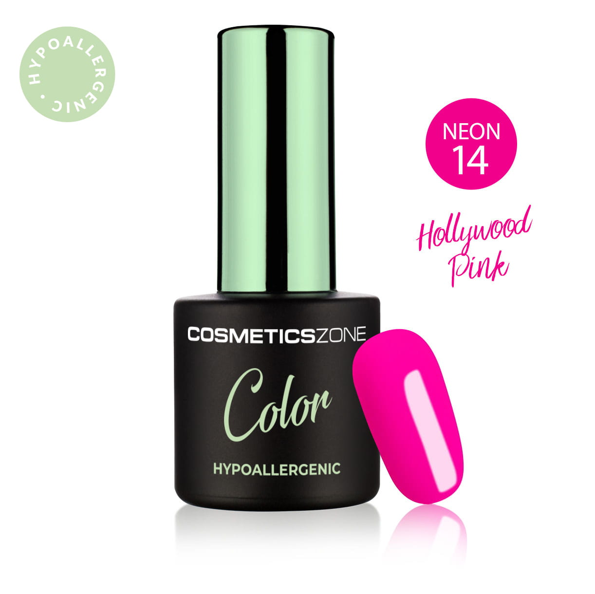 Hypoalergénny hybridný gellak - Ružový - Neon Hollywood Pink